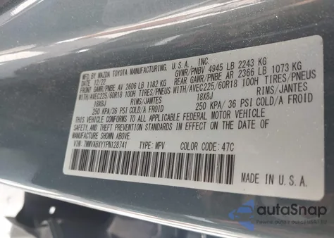 2023 Mazda Cx-50 2.5 Turbo Meridian Edition из США, поврежденный, VIN 7MMVABXY1PN128741